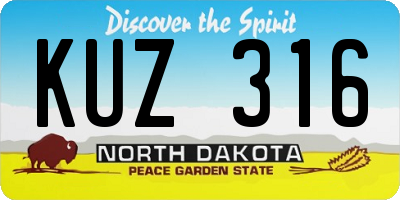 ND license plate KUZ316