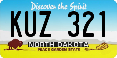 ND license plate KUZ321