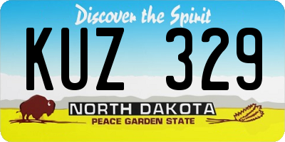 ND license plate KUZ329