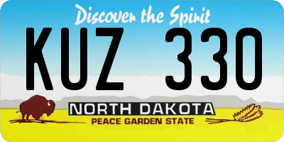 ND license plate KUZ330
