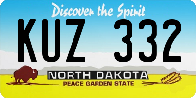 ND license plate KUZ332