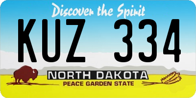 ND license plate KUZ334