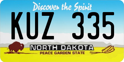 ND license plate KUZ335