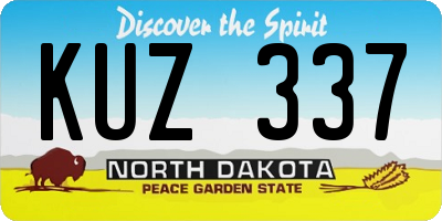 ND license plate KUZ337