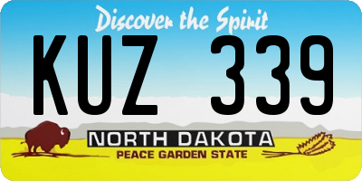 ND license plate KUZ339