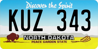 ND license plate KUZ343