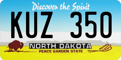 ND license plate KUZ350