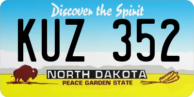 ND license plate KUZ352