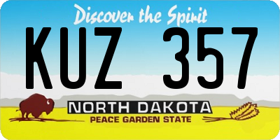 ND license plate KUZ357