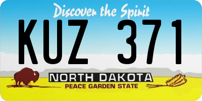ND license plate KUZ371