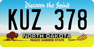 ND license plate KUZ378