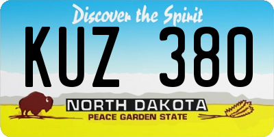 ND license plate KUZ380