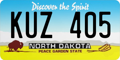 ND license plate KUZ405