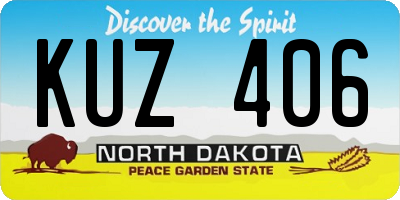 ND license plate KUZ406