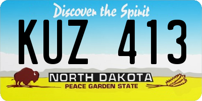 ND license plate KUZ413