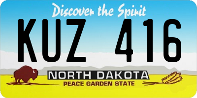 ND license plate KUZ416