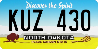 ND license plate KUZ430