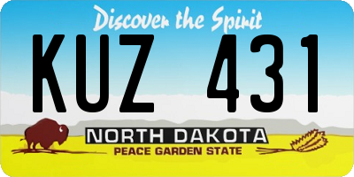 ND license plate KUZ431