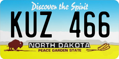 ND license plate KUZ466