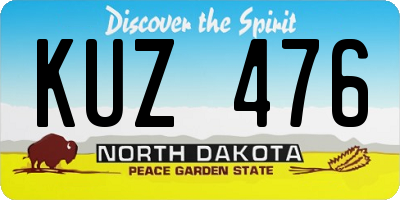 ND license plate KUZ476