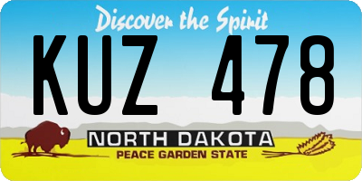 ND license plate KUZ478