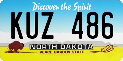 ND license plate KUZ486