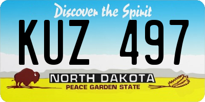 ND license plate KUZ497