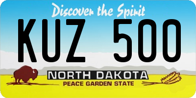 ND license plate KUZ500