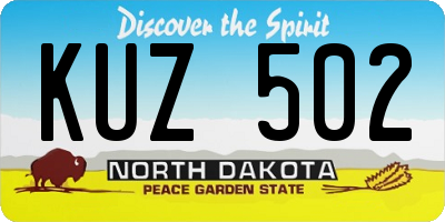 ND license plate KUZ502