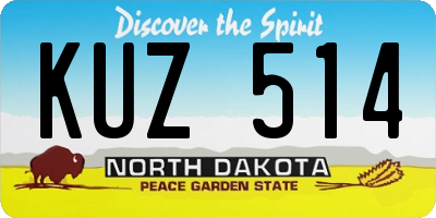 ND license plate KUZ514