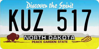 ND license plate KUZ517