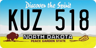 ND license plate KUZ518