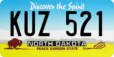 ND license plate KUZ521