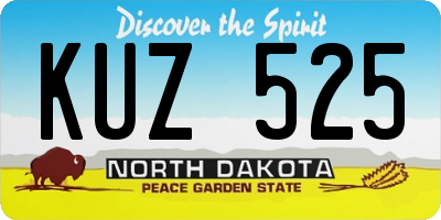 ND license plate KUZ525