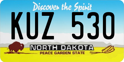 ND license plate KUZ530