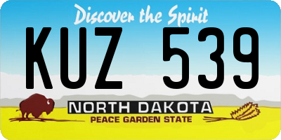 ND license plate KUZ539