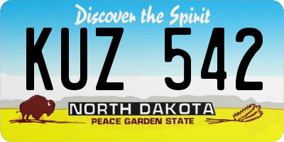 ND license plate KUZ542