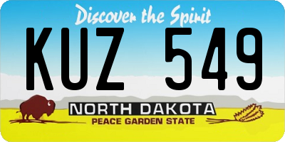 ND license plate KUZ549