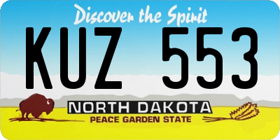 ND license plate KUZ553