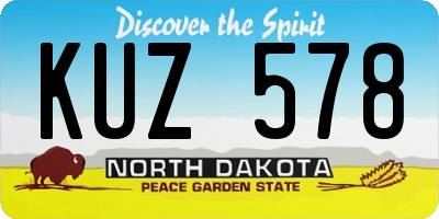 ND license plate KUZ578