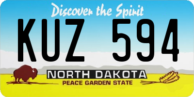 ND license plate KUZ594