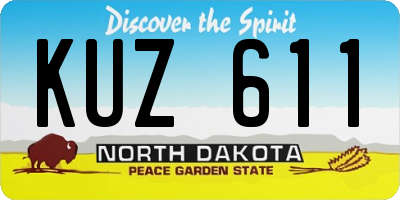 ND license plate KUZ611