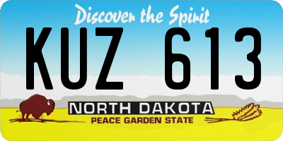 ND license plate KUZ613