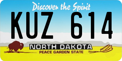 ND license plate KUZ614
