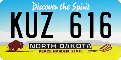 ND license plate KUZ616