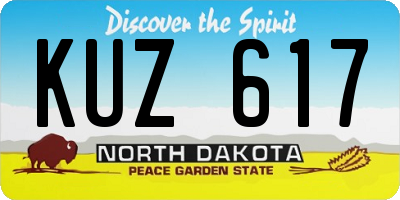 ND license plate KUZ617