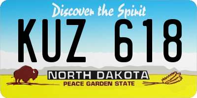 ND license plate KUZ618