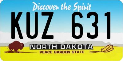 ND license plate KUZ631