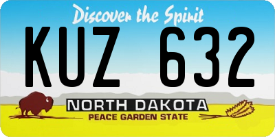 ND license plate KUZ632
