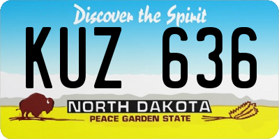 ND license plate KUZ636